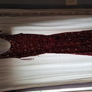 Talbots Burgundy Floral Maxi Dress